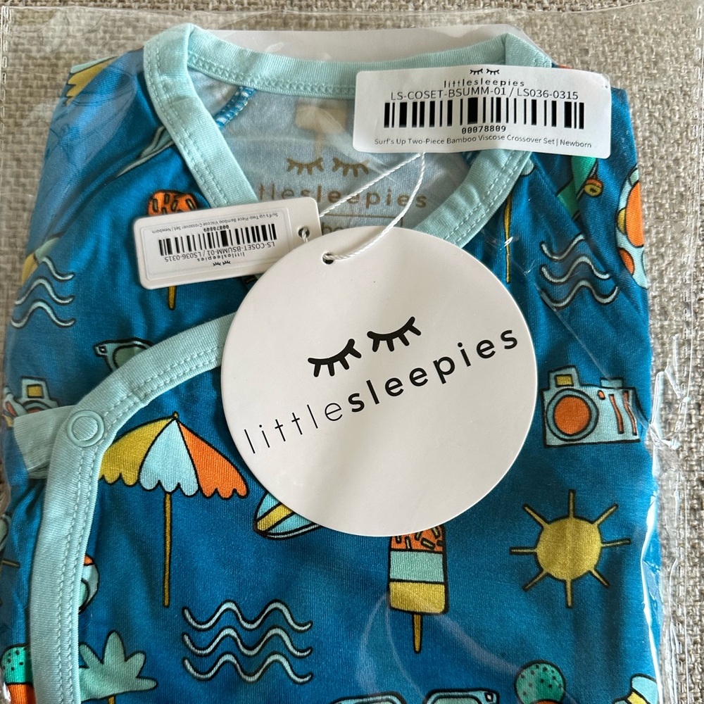 Little Sleepies NWT Primary Rainbow Crossover set NB
